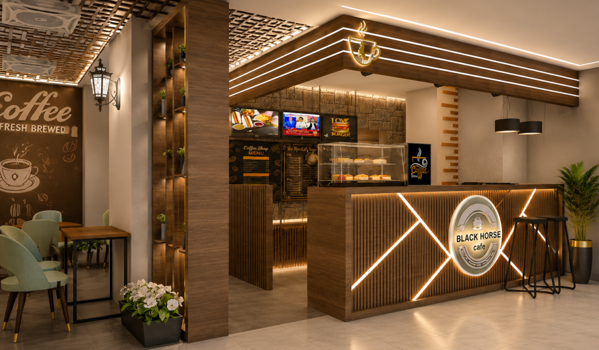 Cafe 3D Rendering — Photorealistic Restaurant Visualization by Studio3 Pakistan
