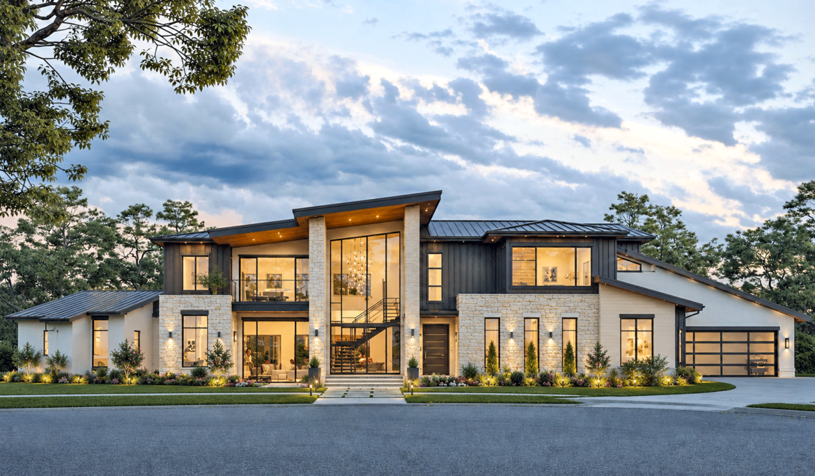 Architectural visualization services 3D rendering of a modern building exterior