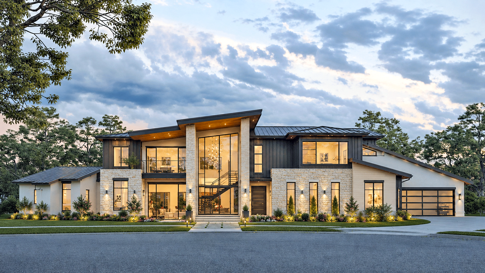 Architectural visualization services 3D rendering of a modern building exterior