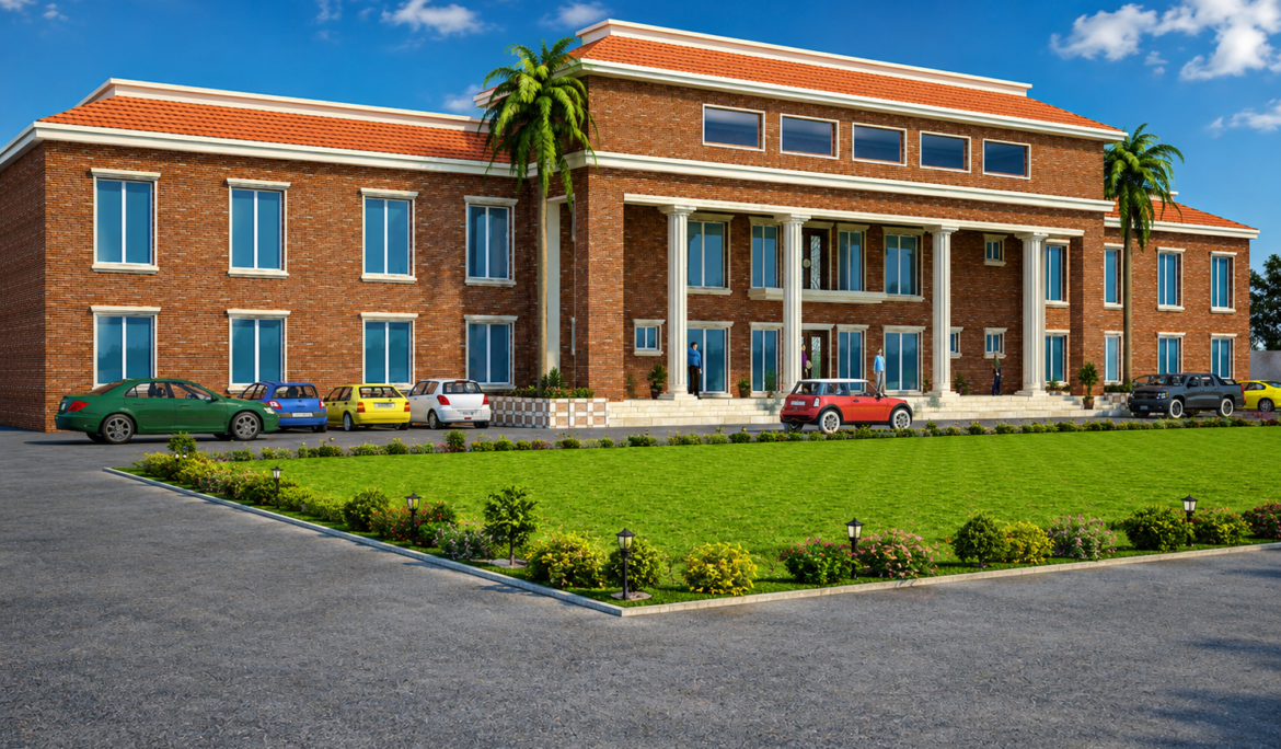 Architectural visualization company 3D rendering of modern residential building exterior by Studio3