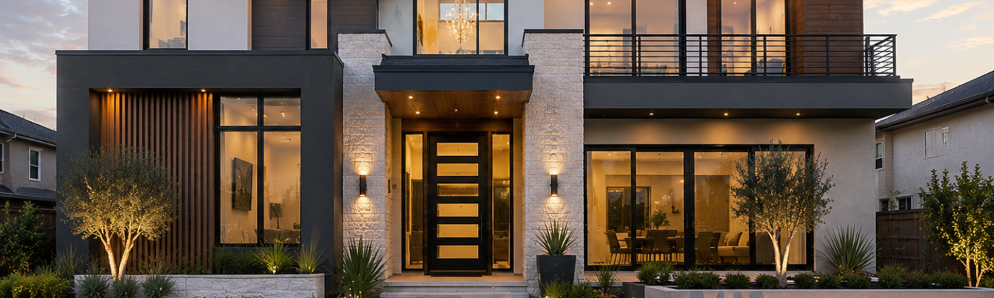 Photorealistic 3D rendering of a modern American home exterior for home builders in the USA