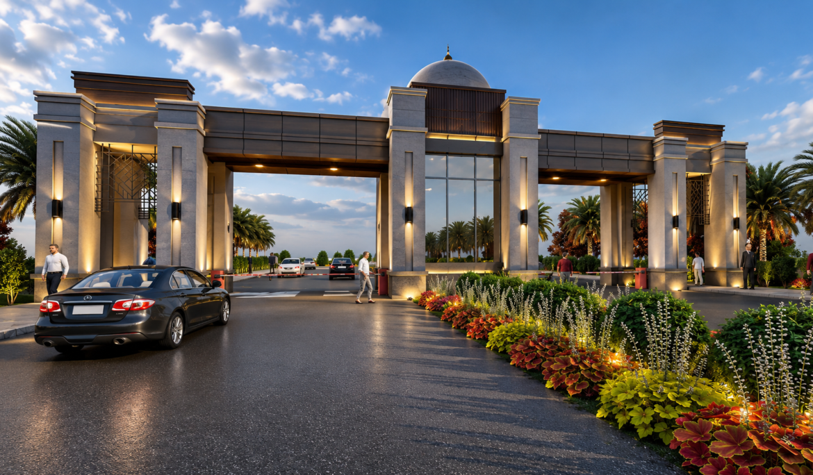 Architectural rendering of a modern Istanbul real estate development.