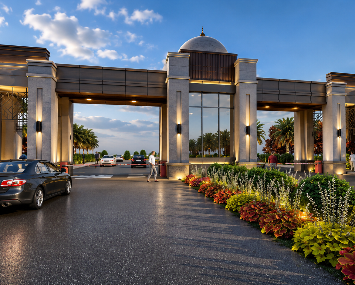 Architectural rendering of a modern Istanbul real estate development.
